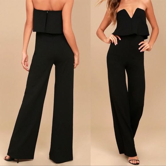 Lulus Power of Love Black Strapless Jumpsuit Size Extra Small - Picture 2 of 16